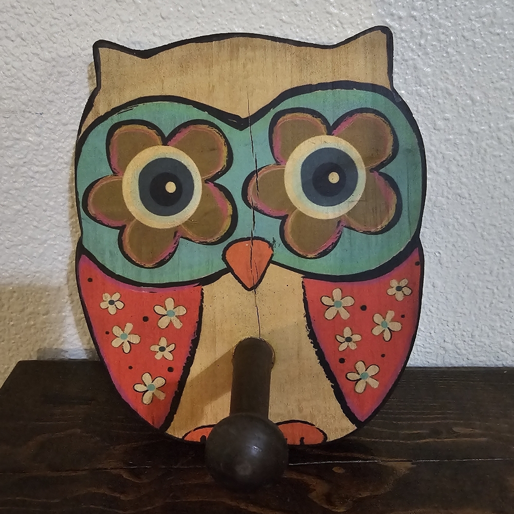 Natural Life Wooden Owl Hook